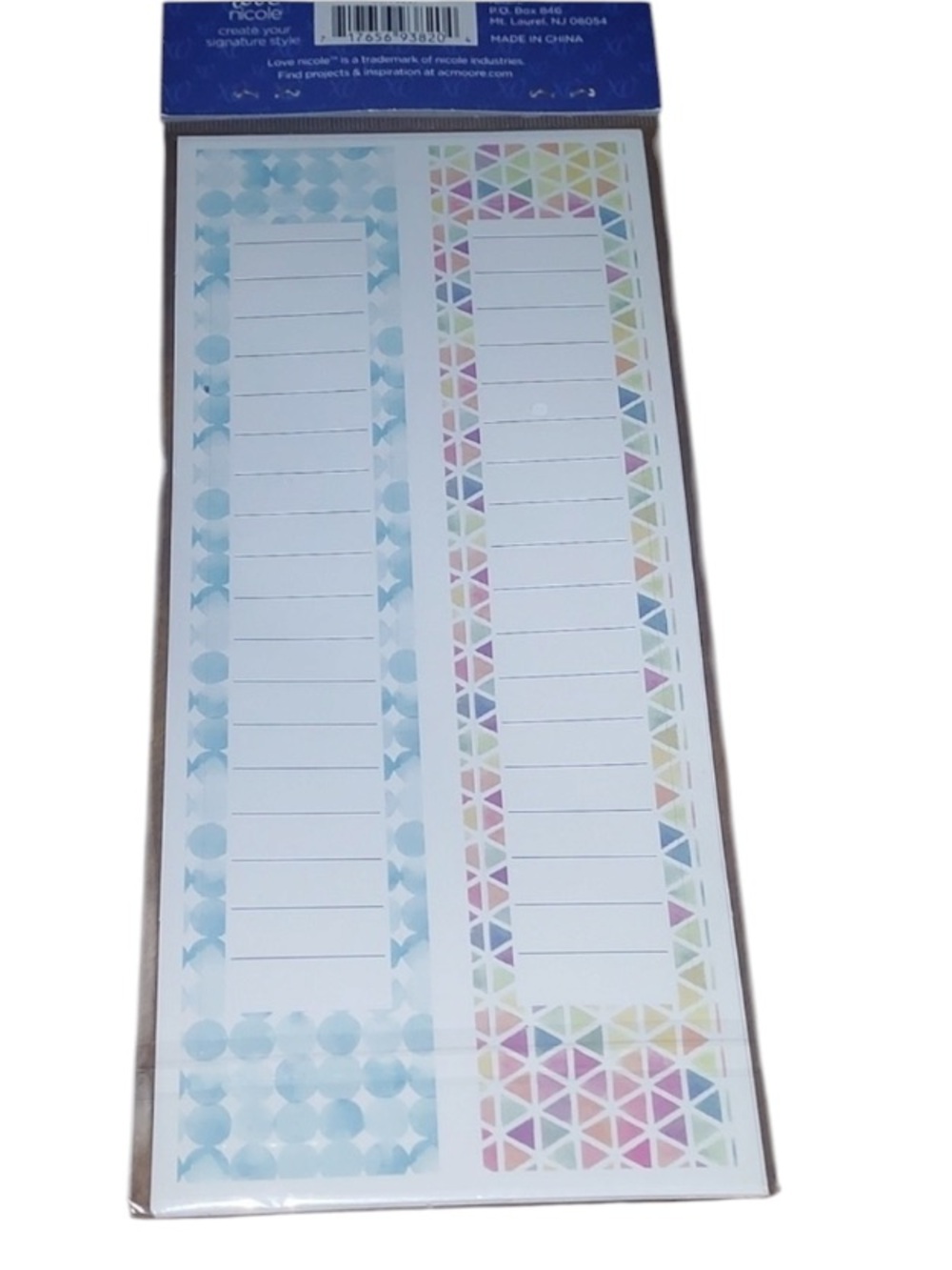 LOVE Nicole strip stickers 10 stickers